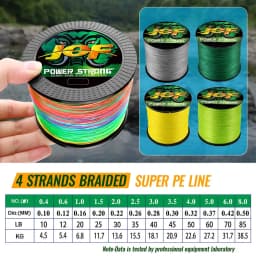 JOF 4 Braided X4 Strands 300M 100M Fly Fishing Line Multifilament Wire Pesca 10-85LB Carp Sea Saltwater Weave Extreme Japan