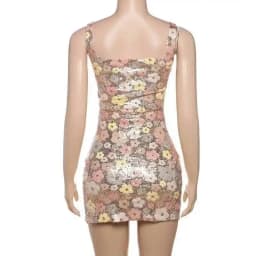 Townlike Floral Sequin Nightclub Sexy Party Dress Women Spaghetti Strap Mini 2025 Spring Summer Dress Slim Bodycon Dresses