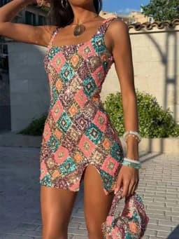 Townlike Floral Sequin Nightclub Sexy Party Dress Women Spaghetti Strap Mini 2025 Spring Summer Dress Slim Bodycon Dresses
