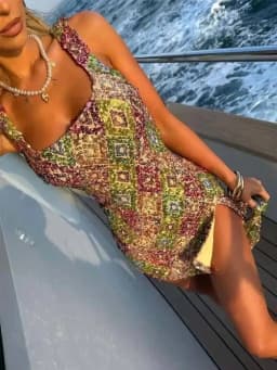 Townlike Floral Sequin Nightclub Sexy Party Dress Women Spaghetti Strap Mini 2025 Spring Summer Dress Slim Bodycon Dresses