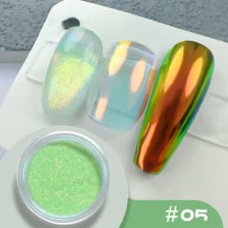 1Jar Metallic Mirror Chrome Nail Powder Holographic Laser Silvery Golden Nail Rubbing Glitter Pigment UV Gel Polish Mirror Powde