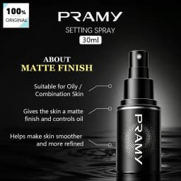 Pramy Moisturizing Makeup Setting Spray Matte Finish,Smoothing Effect&Makeup Lock,Shine Control,Non-Greasy&Quick Setting Mist