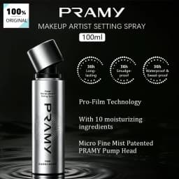 Pramy Makeup Artist Setting Spray 100ML,Non-Transfer & Oil Control,Non-Patchy Finish & Lightweight,Professional Makeup Essential
