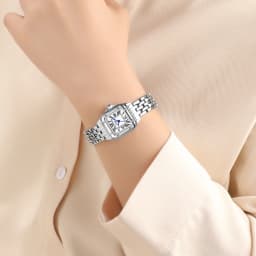 YASHIDUN Women Watch Square Small Clock Elegant Watch Small Size Quartz Watch Stainless Steel Waterproof Women Wristwatch