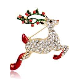 Luxury Rhinestone Christmas Tree Brooches for Women Exquisite Crystal Penguin Elk Snowman Brooch Pins Corsage Christmas Jewelry