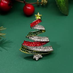 Luxury Rhinestone Christmas Tree Brooches for Women Exquisite Crystal Penguin Elk Snowman Brooch Pins Corsage Christmas Jewelry