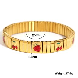 Vintage Italian Charm Elastic Stainless Steel Star Pattern Bracelet Bangles For Women Men Watchband Link Chain Adjustable