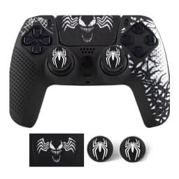 Anti-Slip Controller Skin Shell for PS5 Controller Silicone Cover Case with Rubber Thumb Grip Gaps and Touch Pad Sticker For PS5