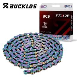 BUCKLOS Titanium Coating Bike Chain 8/9/10/11/12 Speed Bicycle Chain MTB Road Bike Chains Stainless Steel Bicycle Chains