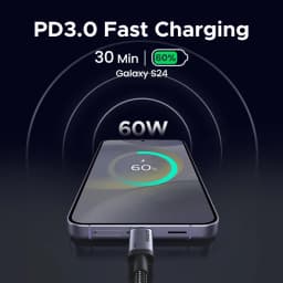 [2 Pack] UGREEN PD60W Cable USB-C to USB-C High-Speed Data Sync And Charging Cable Durable Fast Charge Cable for USB-C Devices