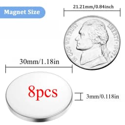 High-Power Neodymium Round Magnet 25x2/25x3/30x2/30x3 mm, Ideal for Fridge Decor, DIY Crafts, Bag Accessories, and Whiteboard