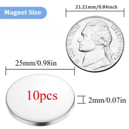 High-Power Neodymium Round Magnet 25x2/25x3/30x2/30x3 mm, Ideal for Fridge Decor, DIY Crafts, Bag Accessories, and Whiteboard