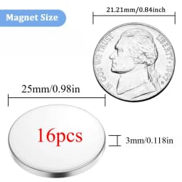High-Power Neodymium Round Magnet 25x2/25x3/30x2/30x3 mm, Ideal for Fridge Decor, DIY Crafts, Bag Accessories, and Whiteboard