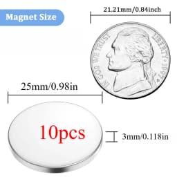 High-Power Neodymium Round Magnet 25x2/25x3/30x2/30x3 mm, Ideal for Fridge Decor, DIY Crafts, Bag Accessories, and Whiteboard