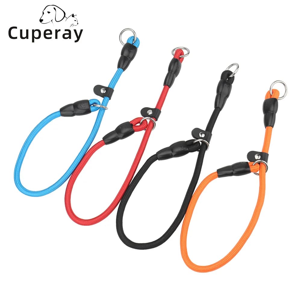 Dog Slip Collar,No Pull Choker Collar for Dogs,Slip Collars with Slidable Stopper,Martingale Collar for Small Medium Large Dogs