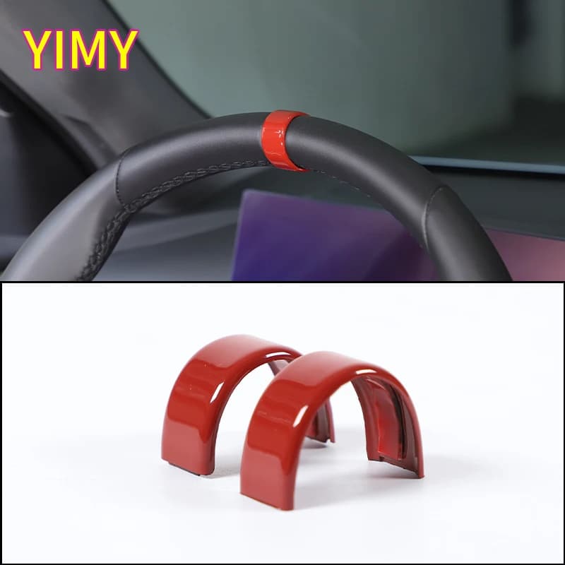 2x ABS Red Plastic Car Steering Wheel Positioning Label Decorative Cover Suitable for BMW 5 Series G60 2024-2025 X3 G45 2025