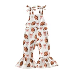 Bottom Sleeveless Bell Bottom Rugby Cow Print Sleeveless Bell Girls-Overalls-Rugby Sleeveless-Bell Toddler Girls Overalls Romper