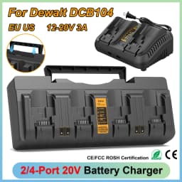 DCB104 For Dewalt 12V 20V Battery Charger 3A Dual 4 Port Charger For Dewalt 20V Lithium Battery DCB120 DCB112 DCB206 DCB208