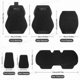 SEAMETAL Flax Car Seat Cover Front Rear Linen Fabric Cushion Breathable Auto Seat Mat Protector Universal For Most Truck SUV Van