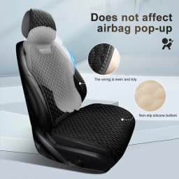 SEAMETAL Flax Car Seat Cover Front Rear Linen Fabric Cushion Breathable Auto Seat Mat Protector Universal For Most Truck SUV Van