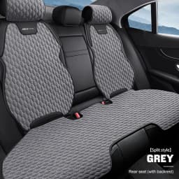 SEAMETAL Flax Car Seat Cover Front Rear Linen Fabric Cushion Breathable Auto Seat Mat Protector Universal For Most Truck SUV Van