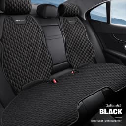 SEAMETAL Flax Car Seat Cover Front Rear Linen Fabric Cushion Breathable Auto Seat Mat Protector Universal For Most Truck SUV Van