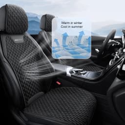 SEAMETAL Flax Car Seat Cover Front Rear Linen Fabric Cushion Breathable Auto Seat Mat Protector Universal For Most Truck SUV Van