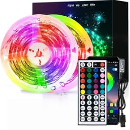 LED Strip Lights Music Sync Color Changing RGB LED Light Smart App & Remote Control Flexible Lamp Tape for Party Room Decor Lamp