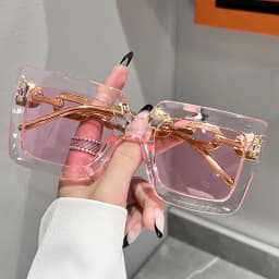 Luxury square fashion glasses for women casual candy color anti glare sun shades for beach party Travel