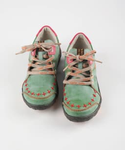 TMA EYES Hand Stitching Color Block Leather Women's Sneaker With Plus Size