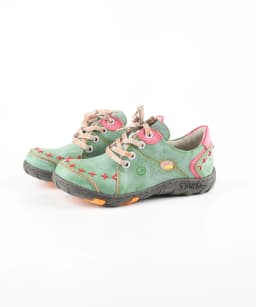 TMA EYES Hand Stitching Color Block Leather Women's Sneaker With Plus Size