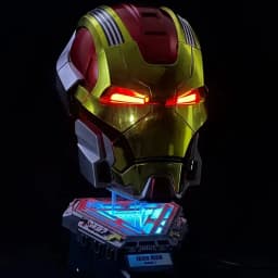 Iron Man Mk17 1:1 Full Face Helmet Jarvis Collectible Cosplay Voice Control Electric Wearable Mask Prop Mecha Model Toy Gifts