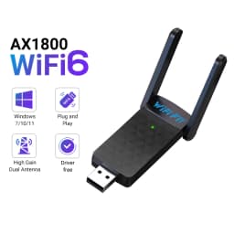 WiFi 6 USB3.0 Adapter 1800Mbps 5G/2.4GHz USB Wi-fi Dongle Wireless 802.11ax Network Card High Gain Antenna For Windows 10 11