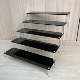 Black Acrylic Shelf Display Stand Perfume Cupcake Stand Figures Toys Desserts Holder Collection Cosmetic Shelves Organizers