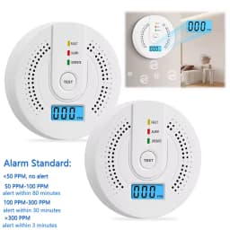 Carbon Monoxide Detector CO Gas Monitor Alarm Sound & Light Warning CO Sensor Detector with LED Digital Display for Home Office