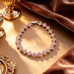 Colorful Zircon Lucky Four-Leaf Flower Bracelet for Women Flower CZ Stone Gold Plated Tennis Bracelet Fragrance Jewelry