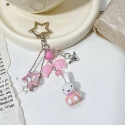 Cute Miffy Kawaii New Style Pendant Mini Cartoon Rabbit Keychain Backpack Schoolbag Handbag Mobile Phone Case Pendant Girl Gift