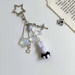Cute Miffy Kawaii New Style Pendant Mini Cartoon Rabbit Keychain Backpack Schoolbag Handbag Mobile Phone Case Pendant Girl Gift
