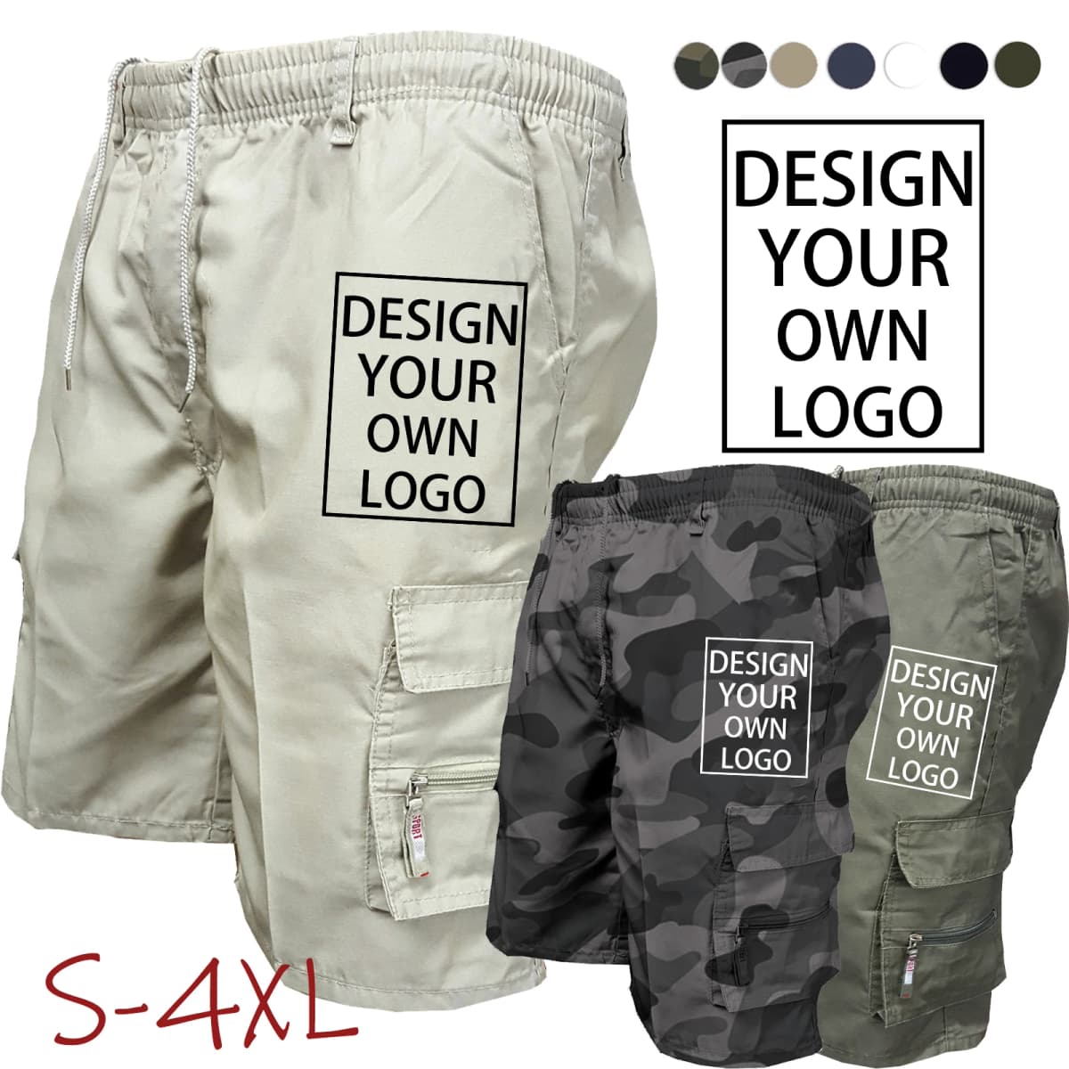 Customized Summer Printed Men's Cargo Shorts Casual Jogging Shorts Loose Pocket Work Shorts Sports Shorts