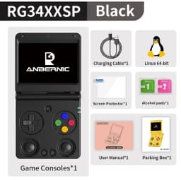 Anbernic RG34XXSP Flip Retro Handheld Game Console 3.4'' IPS 720*480 Screen Linux 64-bit 3300mAh Portable Games Player Supports Wifi Bluetooth HDMI Connection to TV Streaming RG 34XXSP