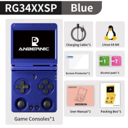 Anbernic RG34XXSP Flip Retro Handheld Game Console 3.4'' IPS 720*480 Screen Linux 64-bit 3300mAh Portable Games Player Supports Wifi Bluetooth HDMI Connection to TV Streaming RG 34XXSP