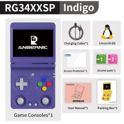 Anbernic RG34XXSP Flip Retro Handheld Game Console 3.4'' IPS 720*480 Screen Linux 64-bit 3300mAh Portable Games Player Supports Wifi Bluetooth HDMI Connection to TV Streaming RG 34XXSP