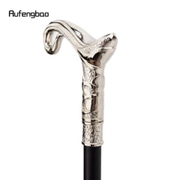 White Luxury Curve Line Type Walking Cane Fashion Decorative Walking Stick Gentleman Elegant Cosplay Cane Knob Crosier 93cm