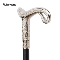 White Luxury Curve Line Type Walking Cane Fashion Decorative Walking Stick Gentleman Elegant Cosplay Cane Knob Crosier 93cm