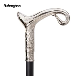 White Luxury Curve Line Type Walking Cane Fashion Decorative Walking Stick Gentleman Elegant Cosplay Cane Knob Crosier 93cm
