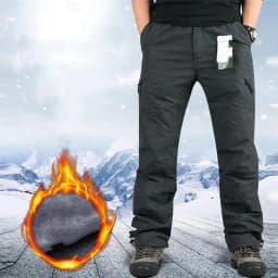 2025 Winter Thick Fleece Casual Pants Men Cotton Military Tactical Baggy Cargo Pants Double Layer Velvet Warm Thermal Trousers