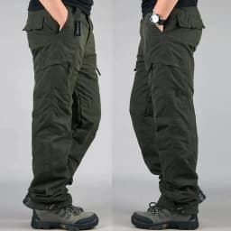 2025 Winter Thick Fleece Casual Pants Men Cotton Military Tactical Baggy Cargo Pants Double Layer Velvet Warm Thermal Trousers