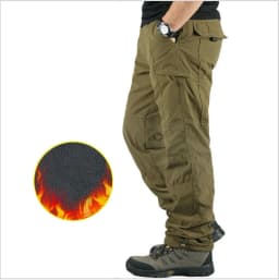 2025 Winter Thick Fleece Casual Pants Men Cotton Military Tactical Baggy Cargo Pants Double Layer Velvet Warm Thermal Trousers