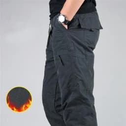 2025 Winter Thick Fleece Casual Pants Men Cotton Military Tactical Baggy Cargo Pants Double Layer Velvet Warm Thermal Trousers