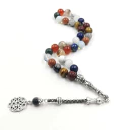 Tasbih 12 natural gemstone stone beads muslim prayer beads Eid ramadan gift islamic rosary arabic misbaha accessories on hand